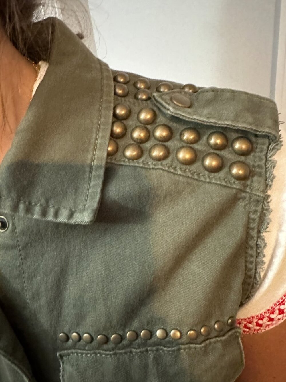 Rolling Stones Voodoo Lounge Green Studded Vest - Picture 4 of 4